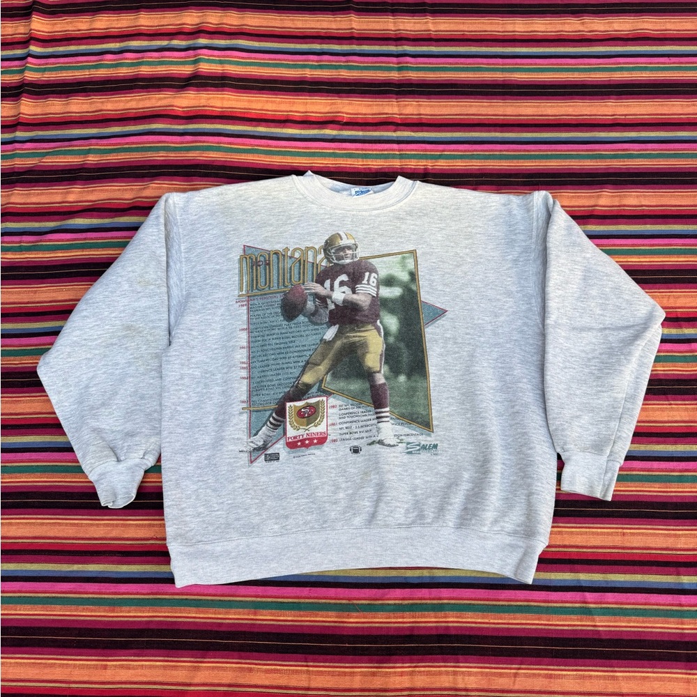 Vintage 1990 Salem Sportswear San Francisco 49ers Joe Montana crewneck NFL